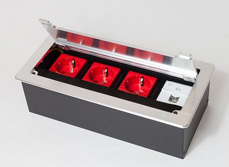 Люк настольный на 4 поста (45х45), металл, серебро, IP20