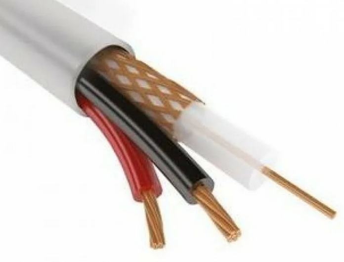 КВК-В 2х0,5 кабель видеонаблюдения для внутр. прокладки белый (медь)