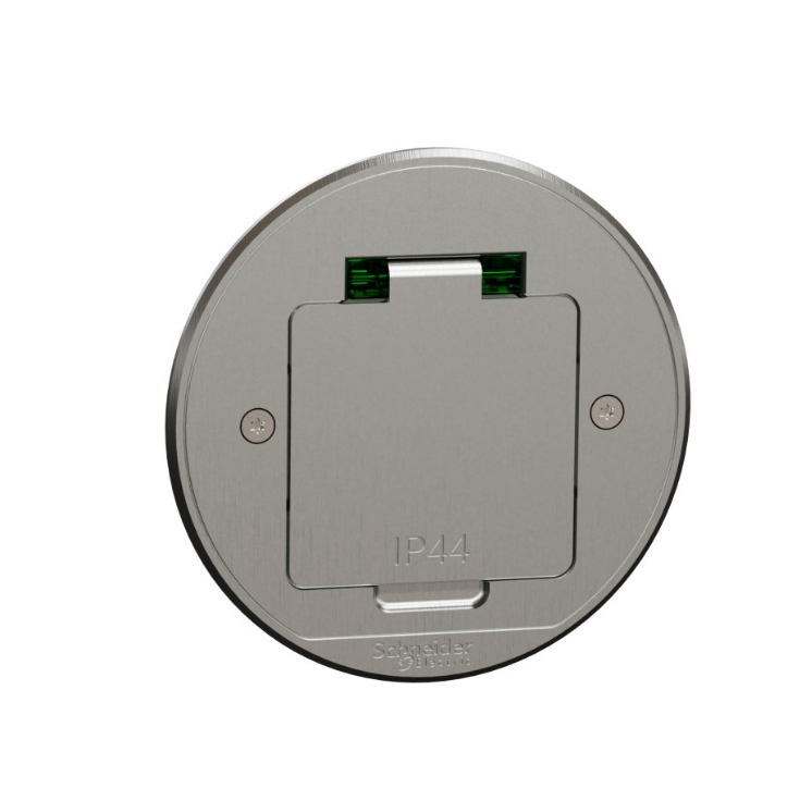 US+ Люк круглый размер XS с 1 розеткой (2К+З ) металлический IP44 Schneider Electric INS52101