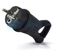 UNIVersal Вилка угловая 1-фазная с заземляющими контактами с ушком (каучук) 0003