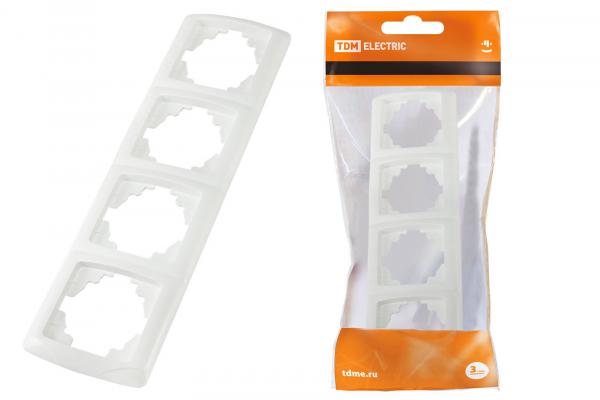 TDM  Онега  Белый  Рамка 4-местная вертикальная SQ1805-0029