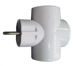 TDM Разветвитель 3 гнезда без заземляющих контактов Белый 3х2П 16А 250B (тройник) SQ1806-0041