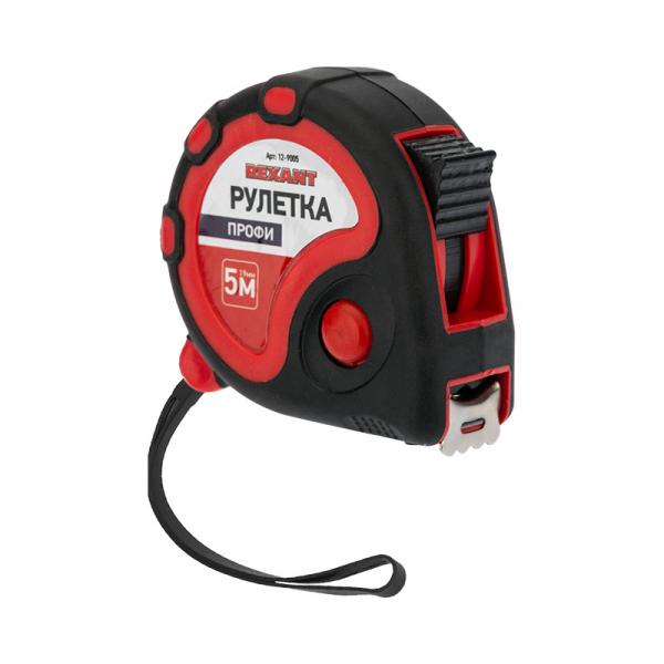 Рулетка " Профи"прорезиненный корпус 5м*19мм Rexant 12-9005