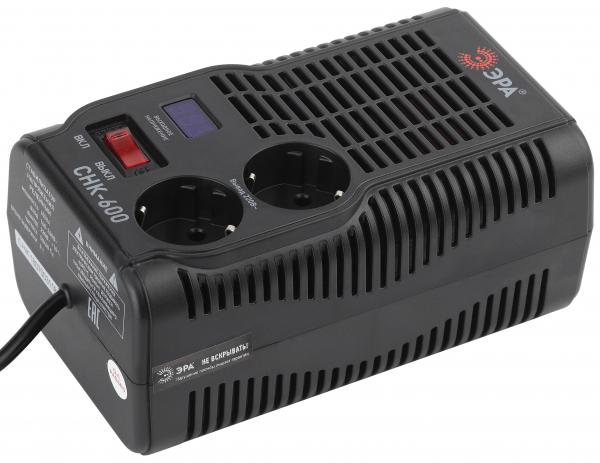 Стабилизатор однофазный  0,6кВа релейный напольный ЭРА СНК-600 компактный ц.д. 160-260В/220В, 600ВА