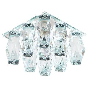 Точечный светильник ЭРА   DK1 SL/WH   декор  "хруст.столбики квадр" G9,220V, 40W, зеркальный/прозрачный