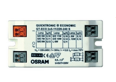 ЭПРА QT ECO 2X5-11/220-240S 80x40x22 Osram