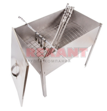 Мангал-коптильня "Эконом" сборная с шестью шампурами в наборе (6*410мм) в гофрокартонной коробке Сокол 62-0012