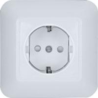 Schneider Electric  Прима  Белый  Розетка с заземляющими контактами (250В, 16А, защитные шторки)  (индивидуальная упаковка) IP20 скрытая установка RS16-004-BI