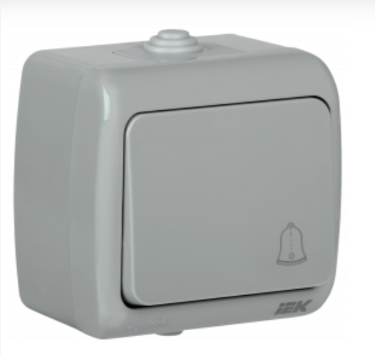 IEK  AQUATIC  Выключатель кнопочный открытая установка 10А IP54 ВС-20-1-3-A